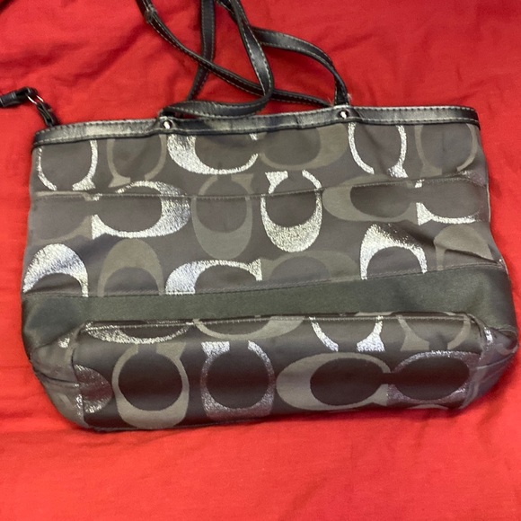 Auth Coach Signature design nice tote -gray and silver some calls outs on straps - Picture 8 of 8